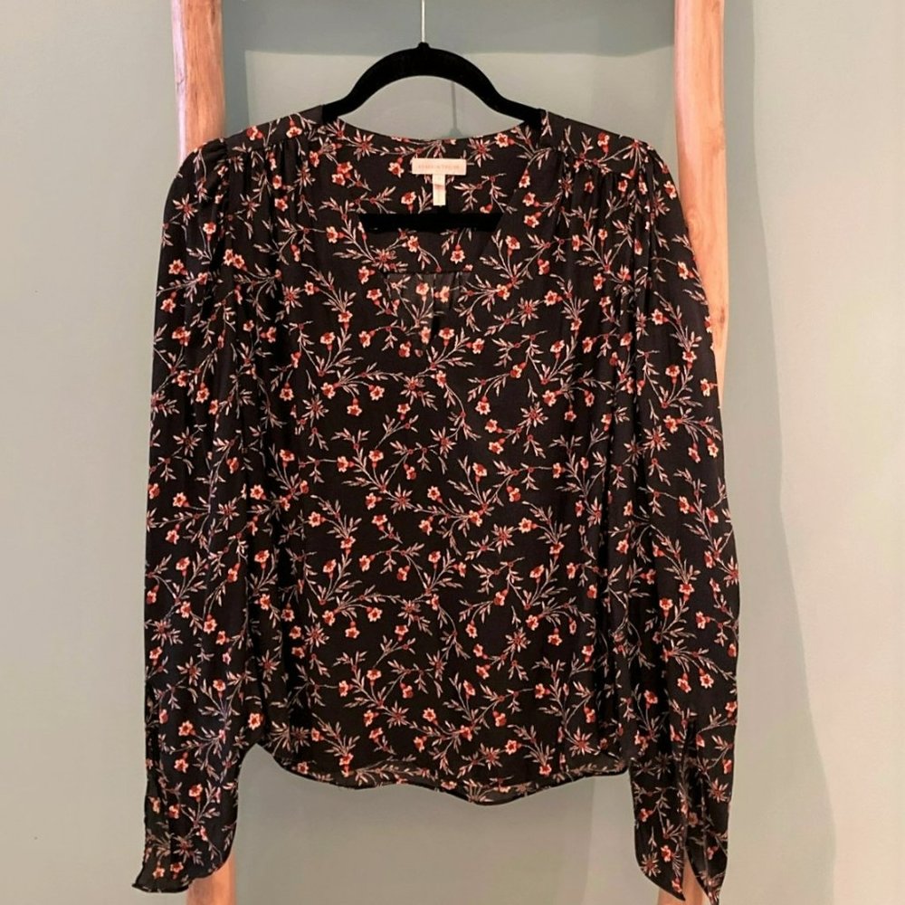 Rebecca Taylor Lia Floral Silk Top, Size 4